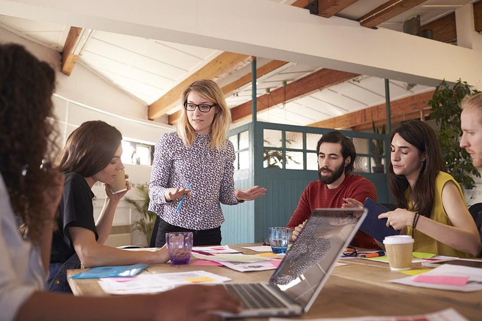 Employees feel inspired during a meeting/brainstorming session