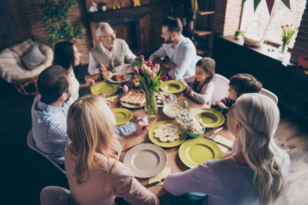 People networking at a family holiday gathering